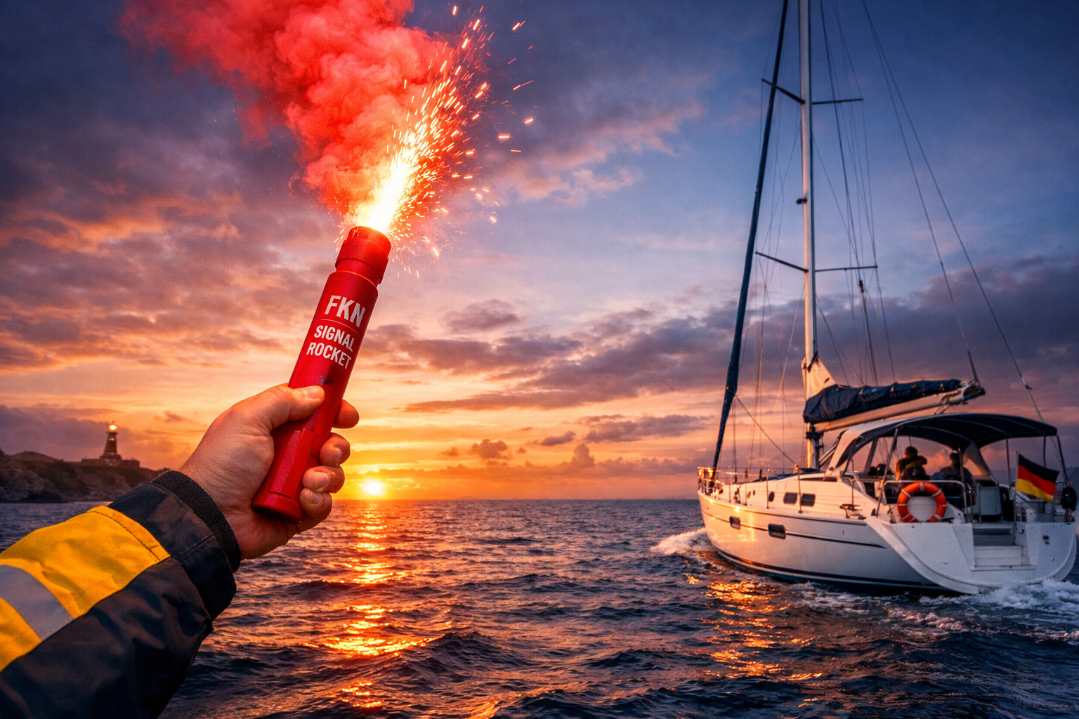 FKN Seenotsignalmittel – Seenot an Bord