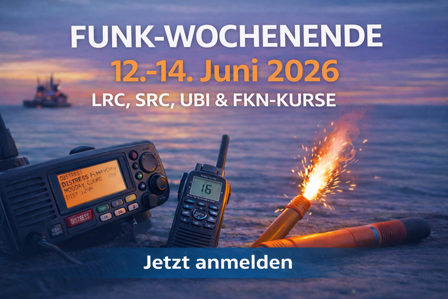 Seefunk Wochenende Kirchheim – LRC SRC UBI Prüfung 12.–14.06.2026 bei Radio Offshore