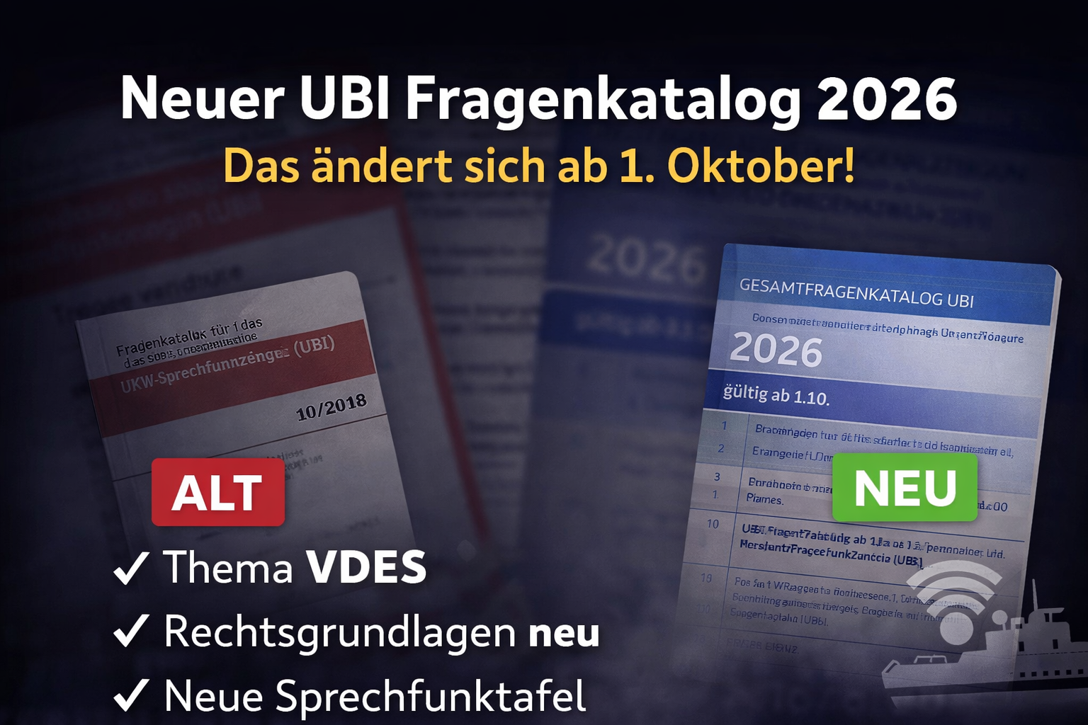 Neuer UBI Fragenkatalog 2026 – Vergleich alter und neuer Fragenkatalog ab 1. Oktober 2026
