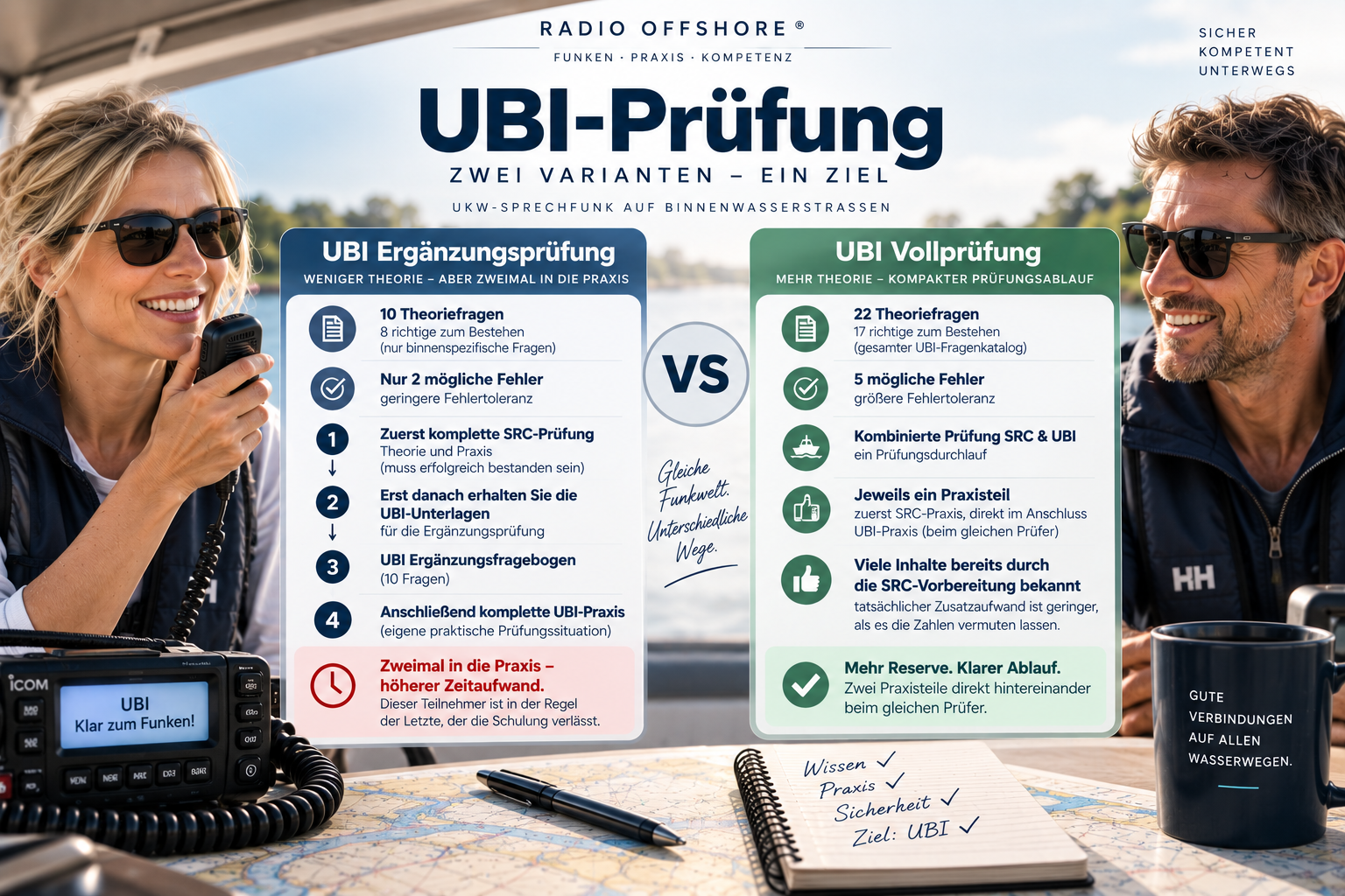 UBI Vollprüfung und UBI Ergänzungsprüfung im Vergleich