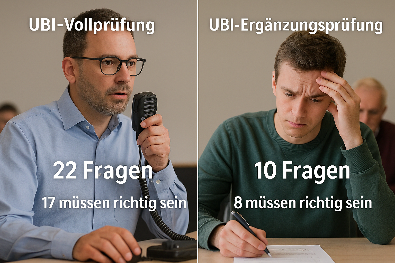 UBI Vollprüfung vs Ergänzungsprüfung